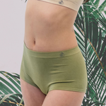 sage green high rise brief bamboo
