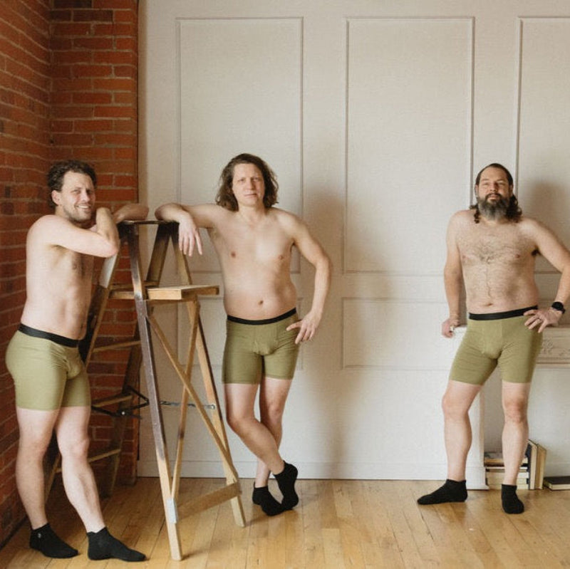 breathable bamboo boxer briefs in sage green