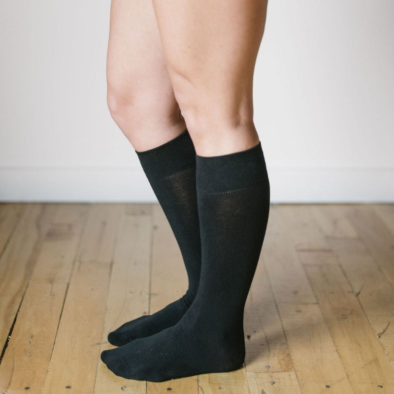 lighter weight knee high socks in black
