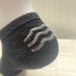 close up on heel grips bamboo cozy sock
