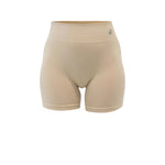 Beige bamboo long leg boyshorts on a white background