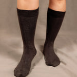 black mid crew bamboo socks unisex