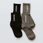 mid sport bamboo socks in black and grey