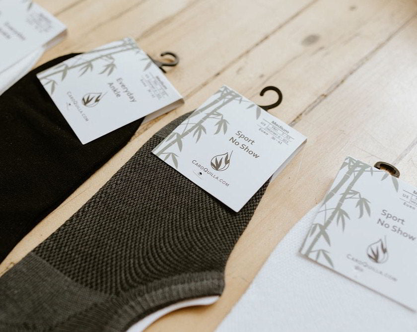 Bamboo breathable socks closeup to show the knit