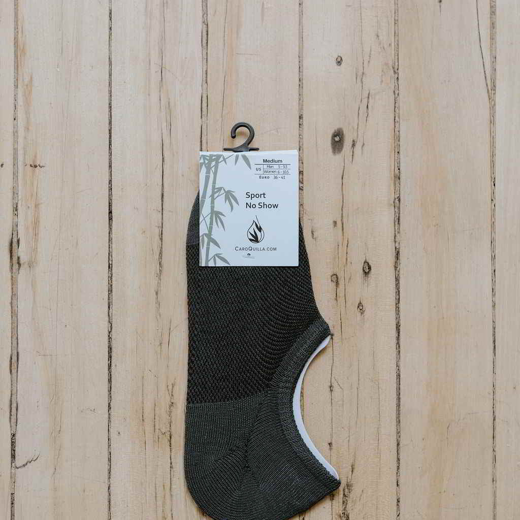 Grey no show sport bamboo socks breathable and canada designed