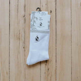 pair of tall sport bamboo socks in packaging