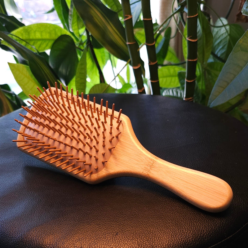 Bamboo paddle brush- Canadian designed