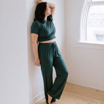 women wearing  bamboo loungewear set