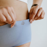 periwinkle blue bamboo boy short