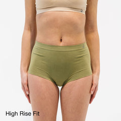 sage green high rise full coverage bamboo briefs