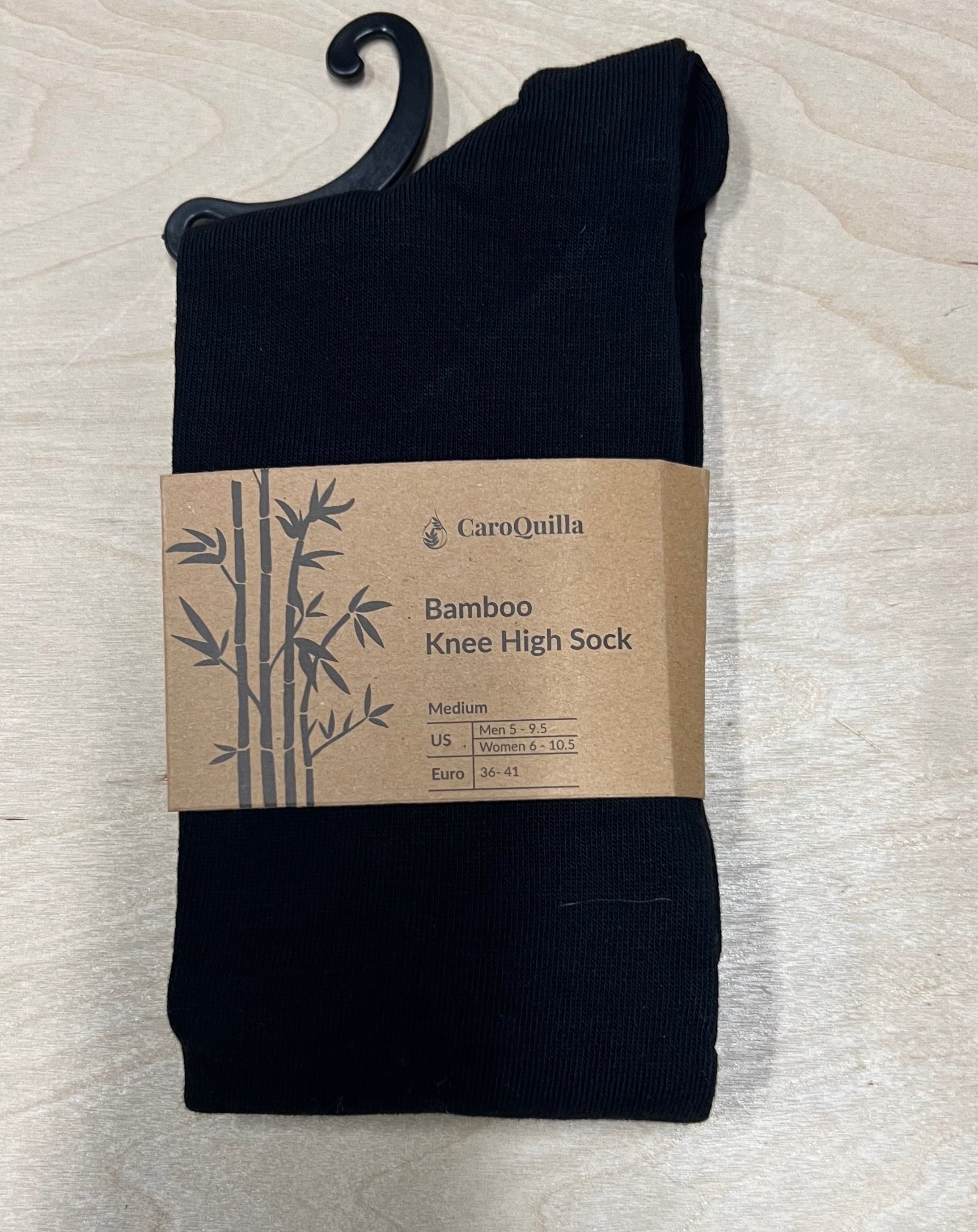bamboo black knee high socks