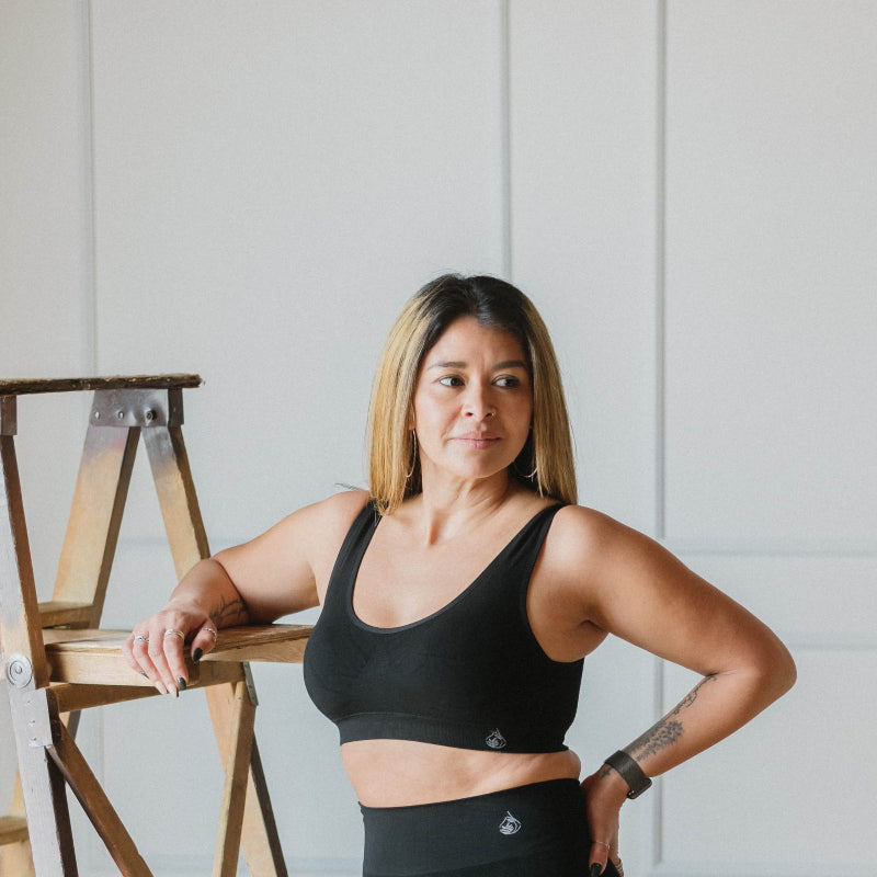 black Bamboo wirefree padded bra, moves sweat away from your skin