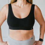 black bamboo wireless bra with removable pads 
