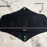 graphic showing measurements of the reusable pad 