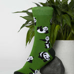 green bamboo sock with panda designs 