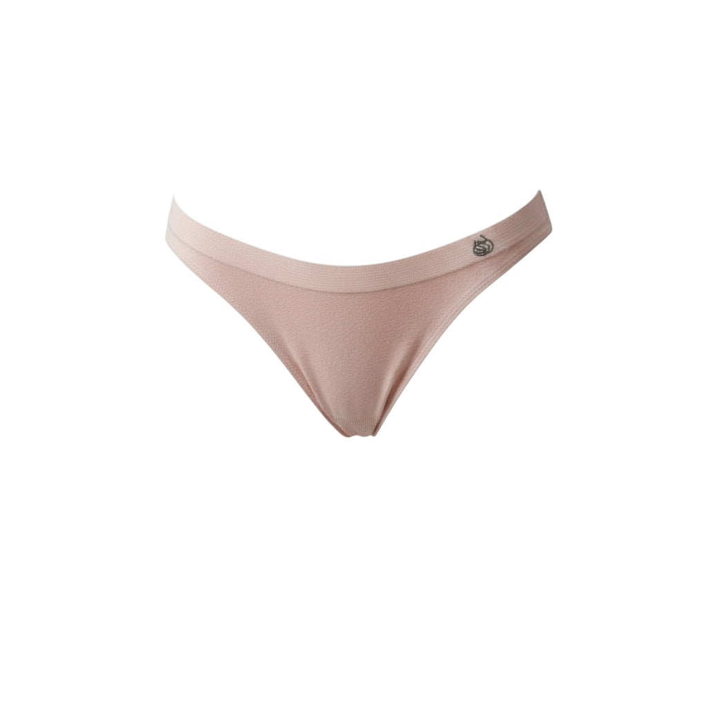 pink mid rise bamboo thong on a white background