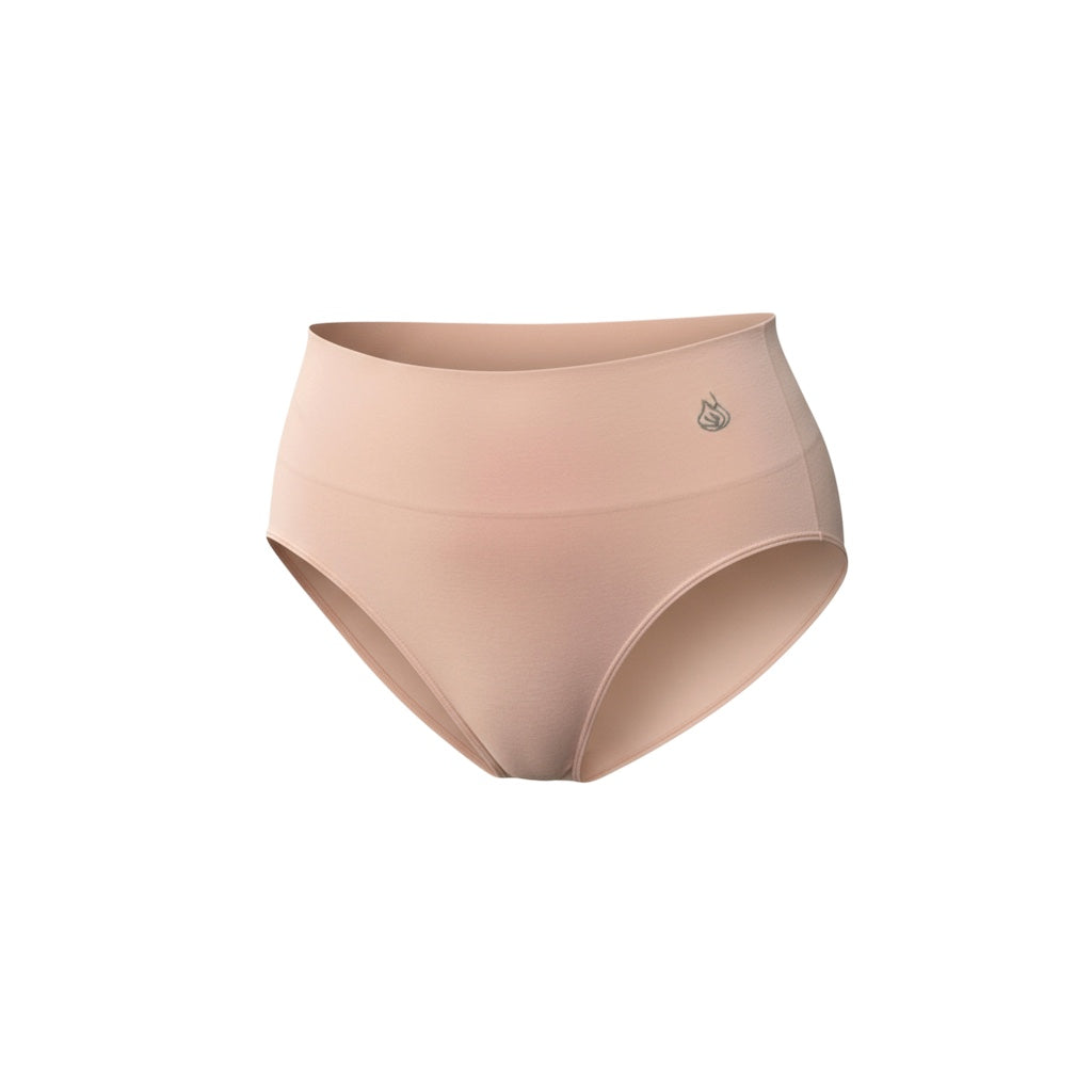 pink bamboo control top bikini underwear on a white background 