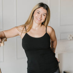 bamboo seamless cami in black 