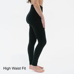 bamboo seamless leggings highlighting the high waist fit 
