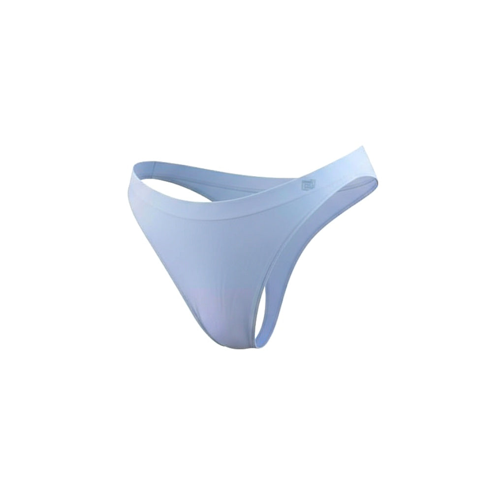 Light blue bamboo thong on a white background