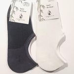 bamboo sport no show socks in grey and white 